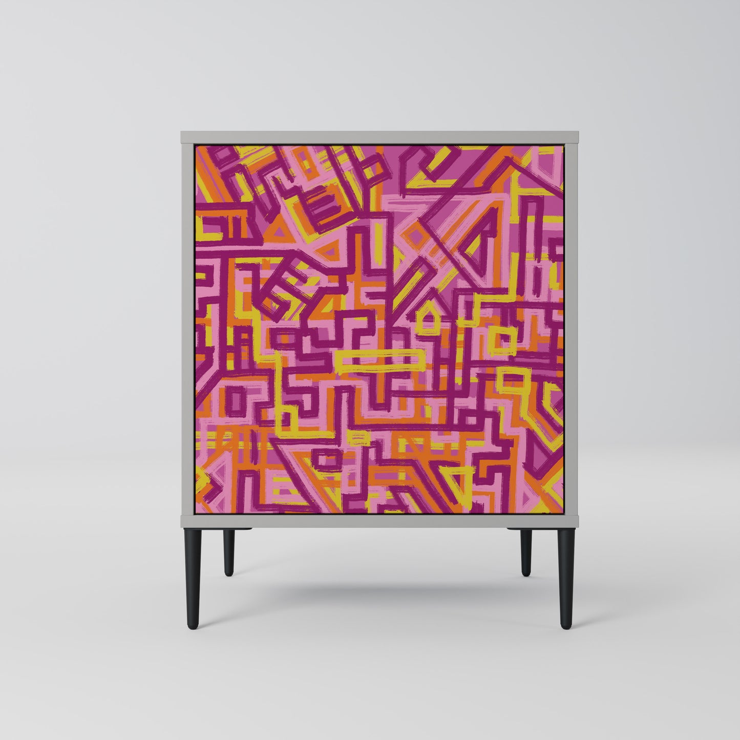 Credenza a 1 anta LOVELY MEMORIES con finitura grigia