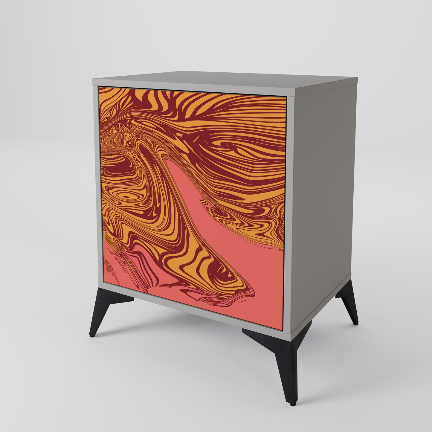 Credenza a 1 anta FLOATING THOUGHTS con finitura grigia