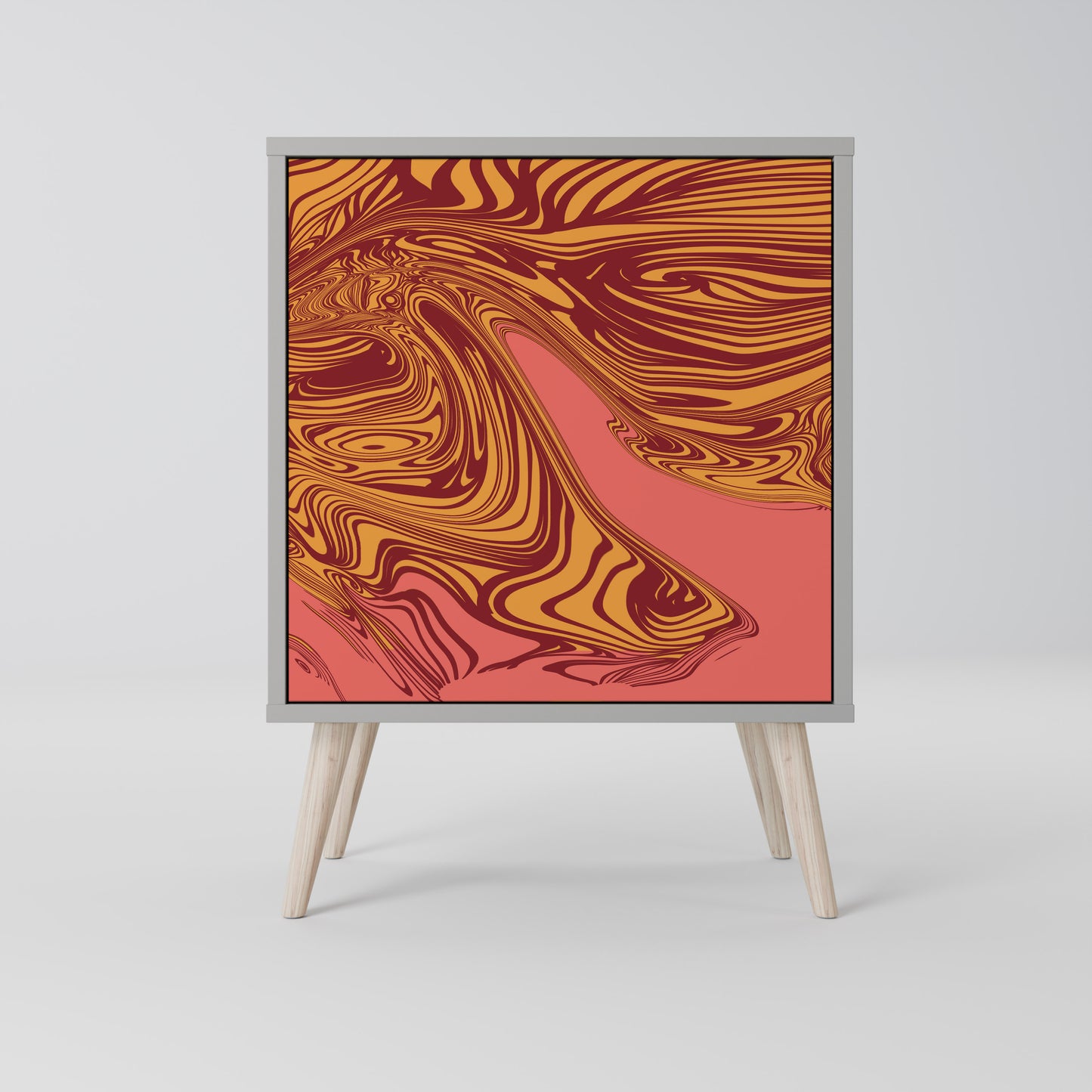 Credenza a 1 anta FLOATING THOUGHTS con finitura grigia