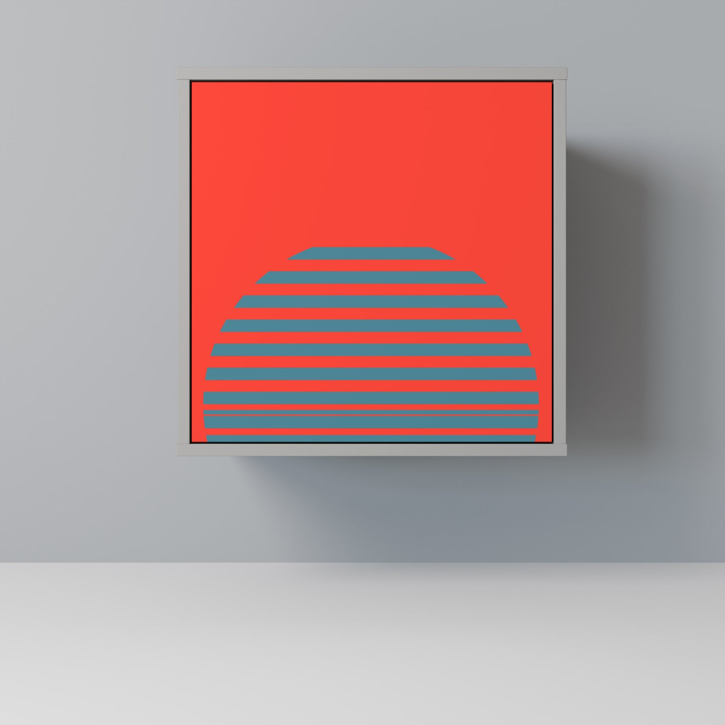 Credenza a 1 anta RISING GEOMETRY STARS in finitura grigia