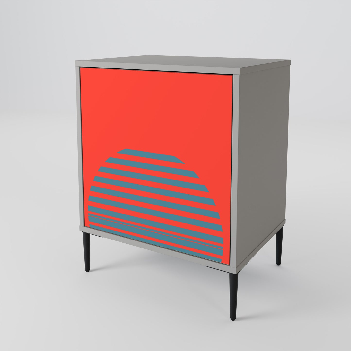 Credenza a 1 anta RISING GEOMETRY STARS in finitura grigia