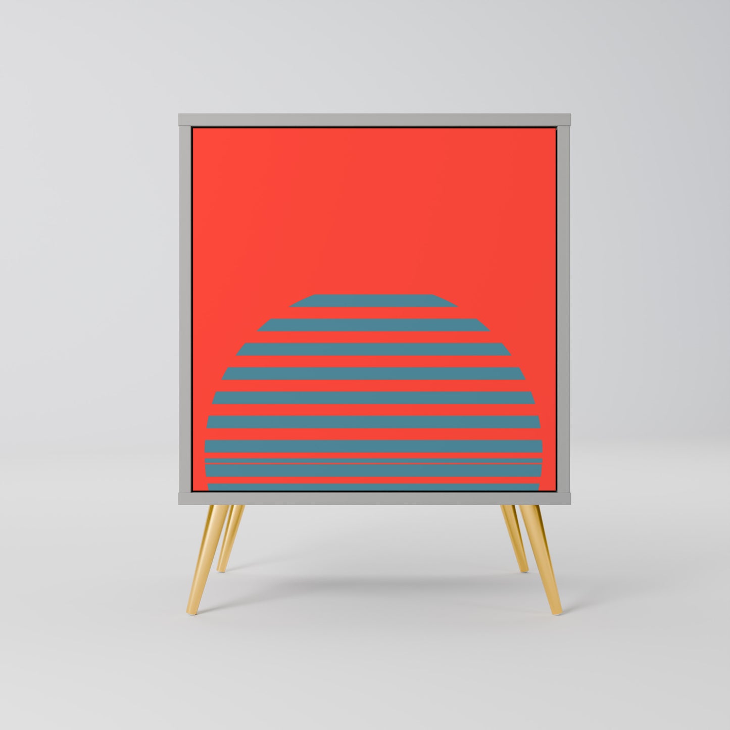 Credenza a 1 anta RISING GEOMETRY STARS in finitura grigia