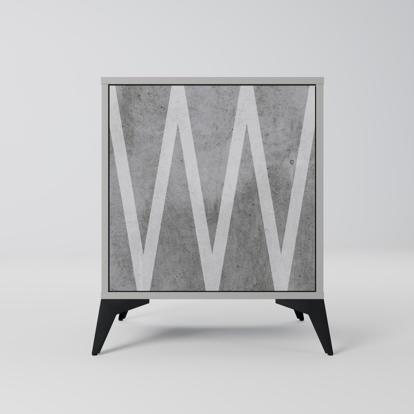 SOLID ZIG ZAG 1-Door Sideboard in Grey Finish