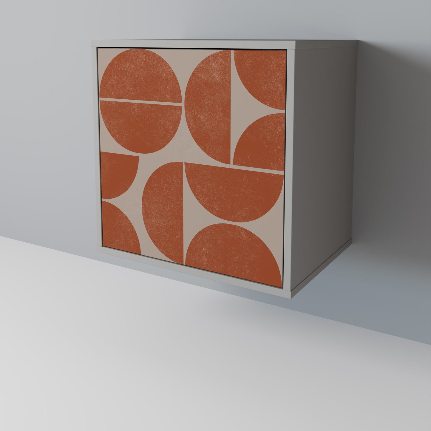 Credenza REPETITION COMPULSION a 1 anta con finitura grigia