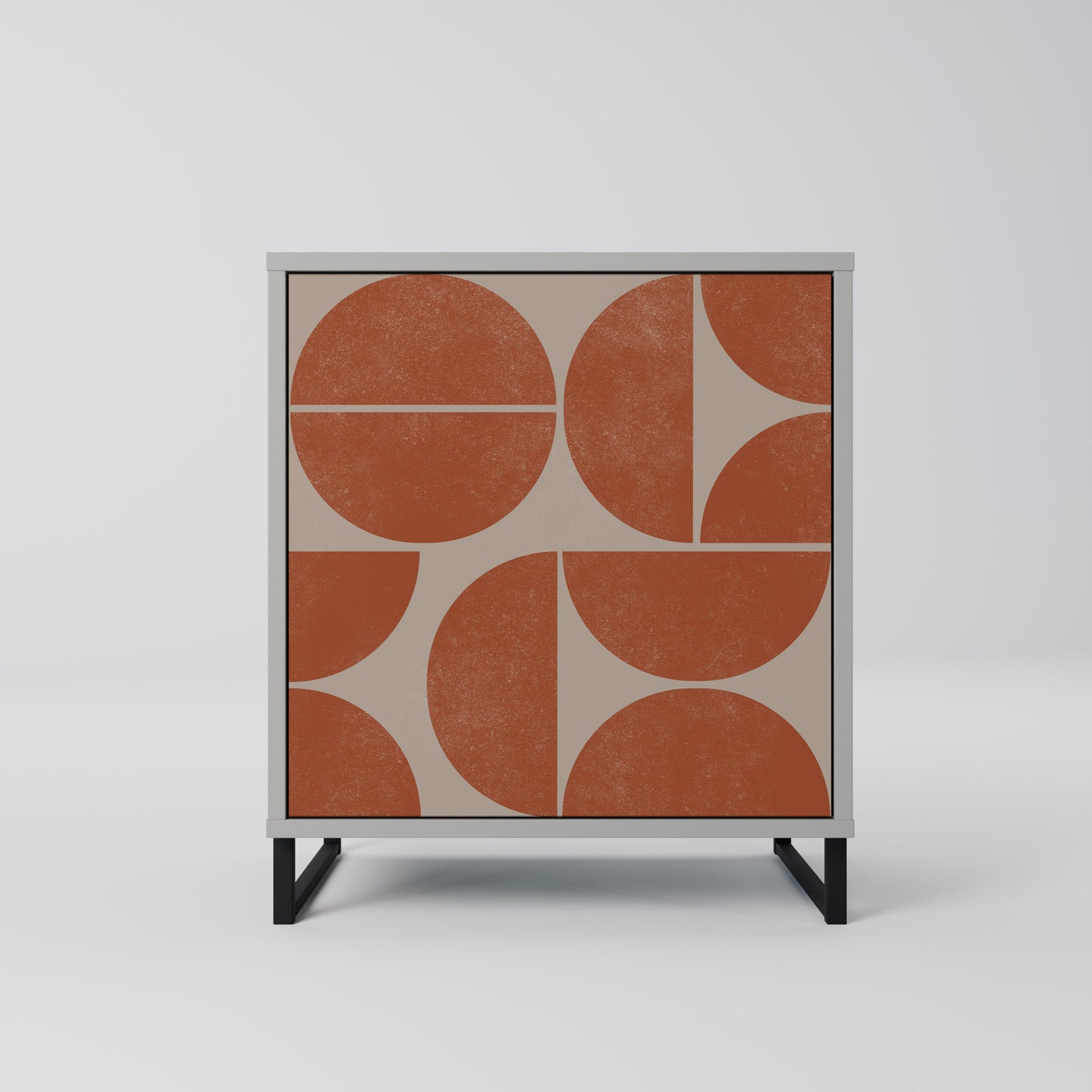 Credenza REPETITION COMPULSION a 1 anta con finitura grigia