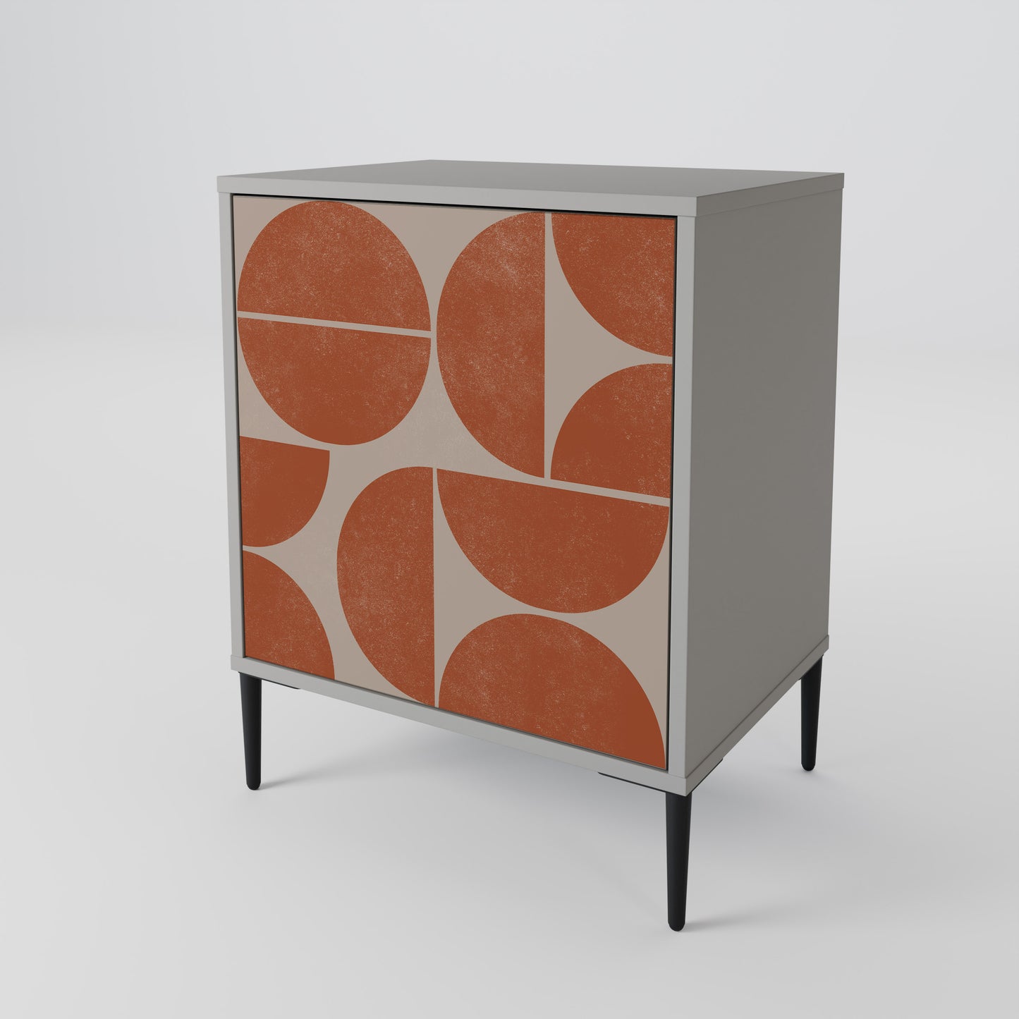 Credenza REPETITION COMPULSION a 1 anta con finitura grigia