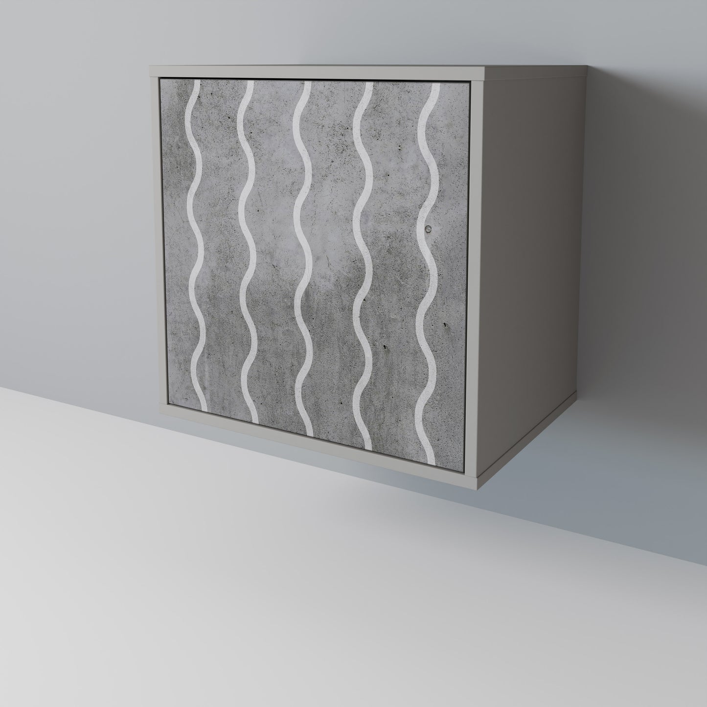 WAVES OF CONCRETE 1-Door Sideboard in Grey Finish
