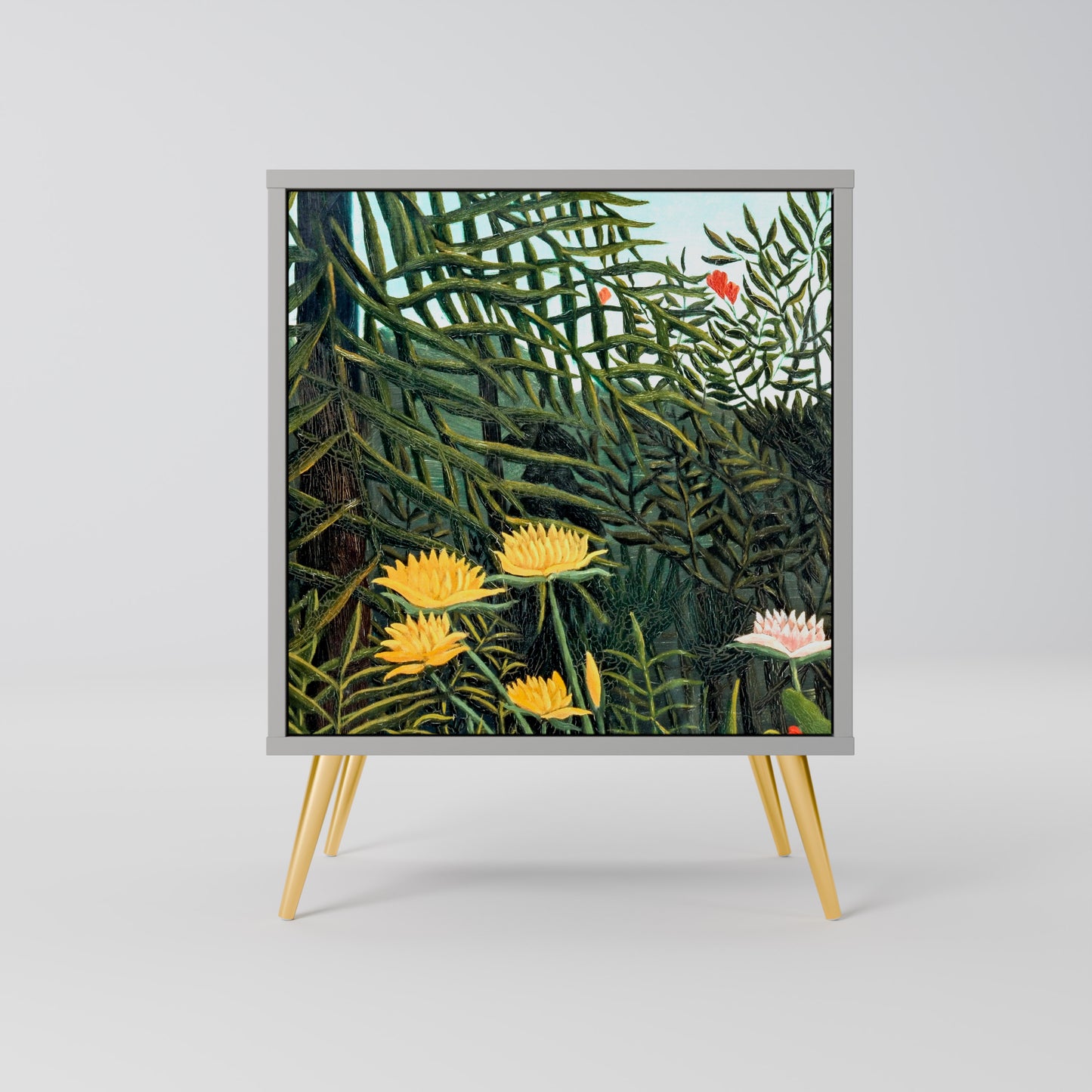 Credenza a 1 anta VIRGIN FOREST WITH SUNSET in finitura grigia