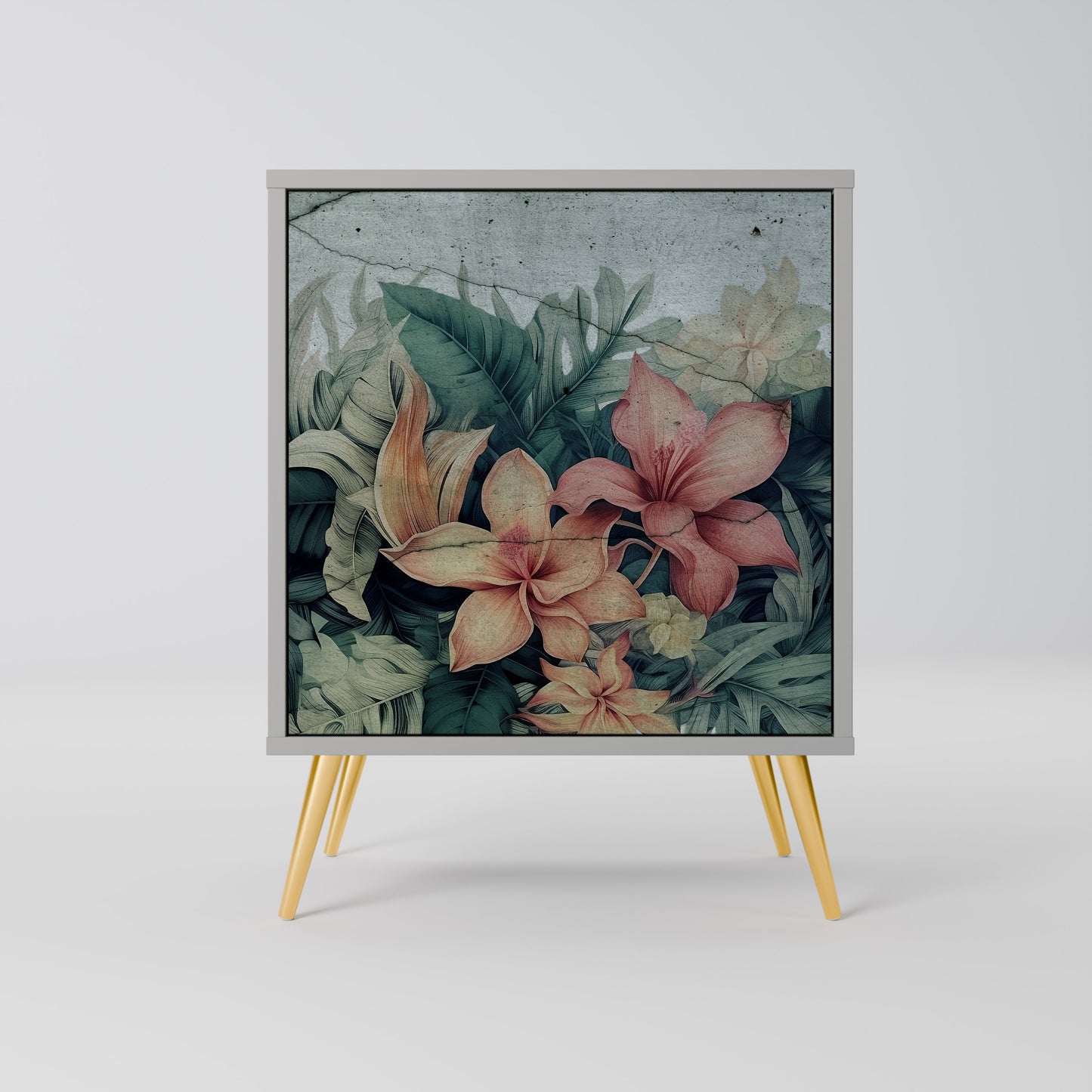 Credenza HEAVENLY BLOOM a 1 anta con finitura grigia