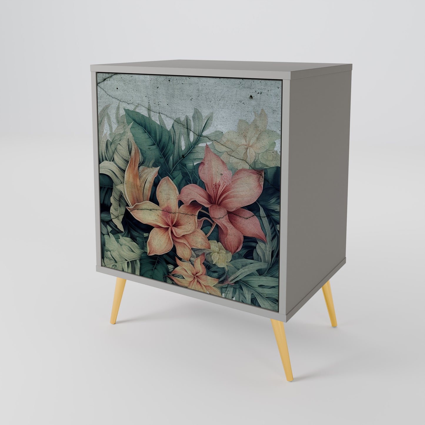 Credenza HEAVENLY BLOOM a 1 anta con finitura grigia