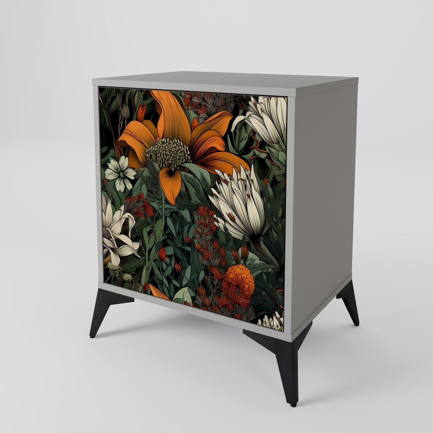 MIDNIGHT SPROUT 1-Door Sideboard in Grey Finish