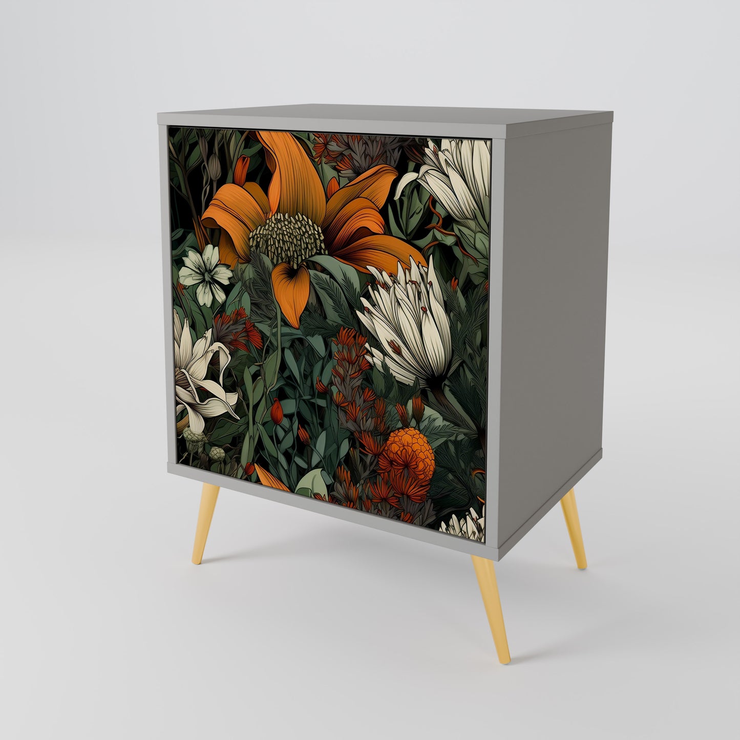 MIDNIGHT SPROUT 1-Door Sideboard in Grey Finish