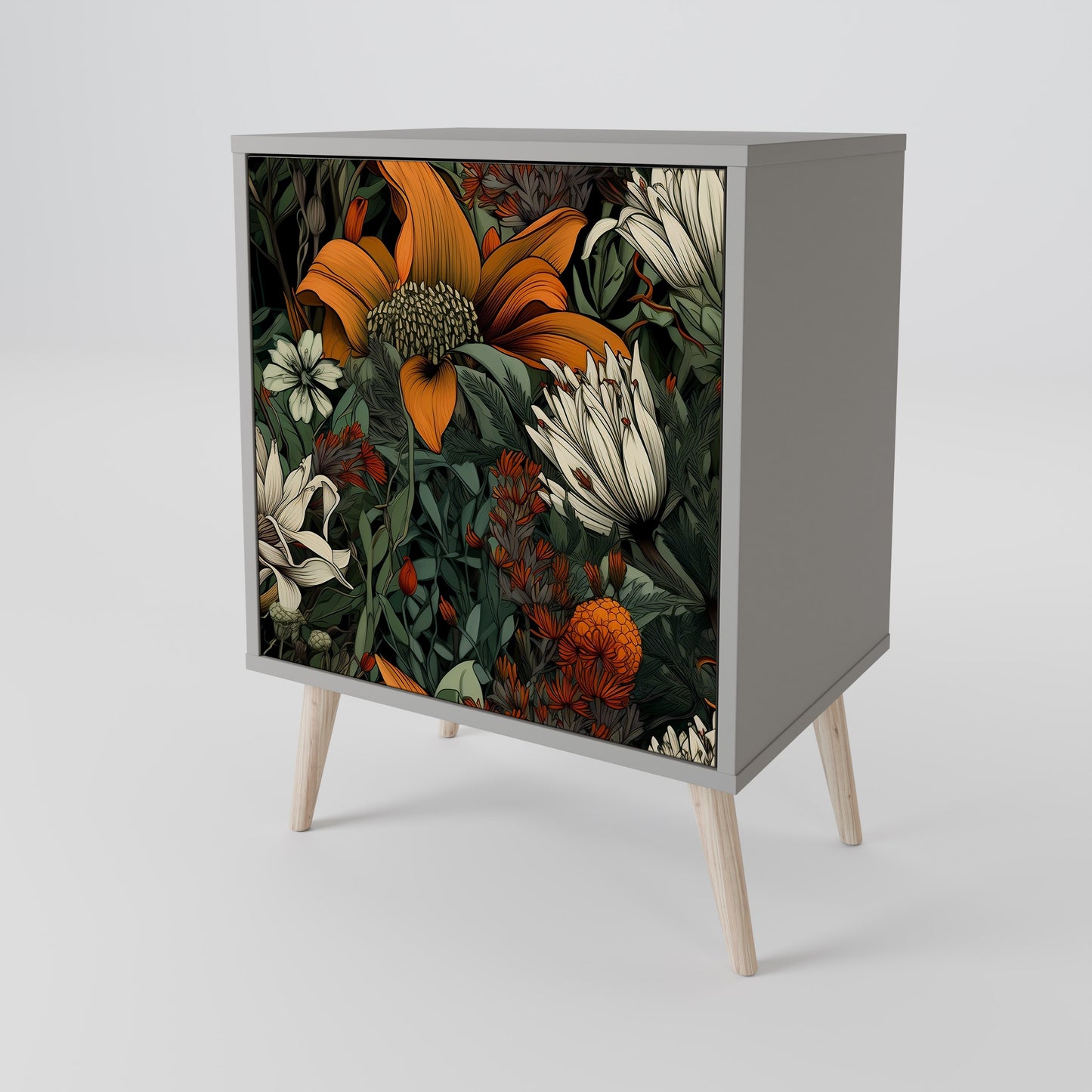MIDNIGHT SPROUT 1-Door Sideboard in Grey Finish