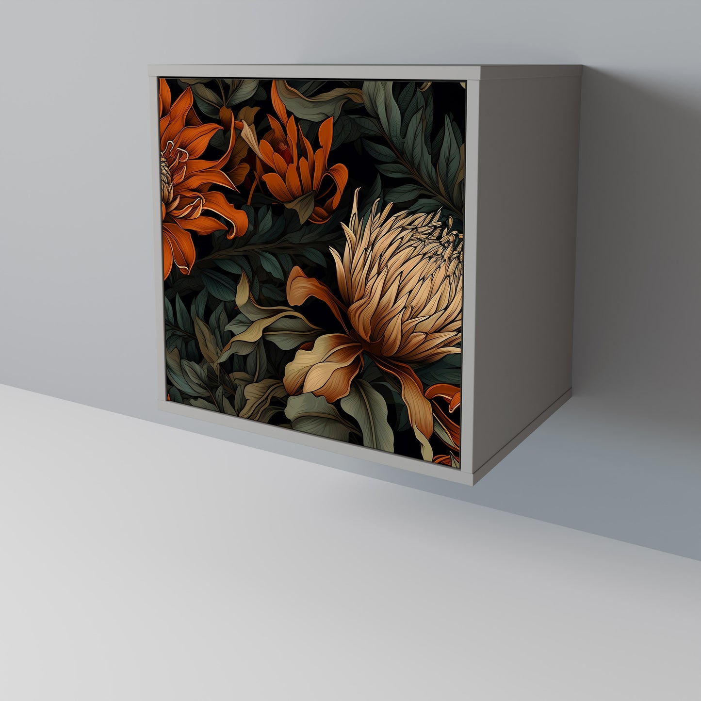 DAWN BLOOM 1-Door Sideboard in Grey Finish
