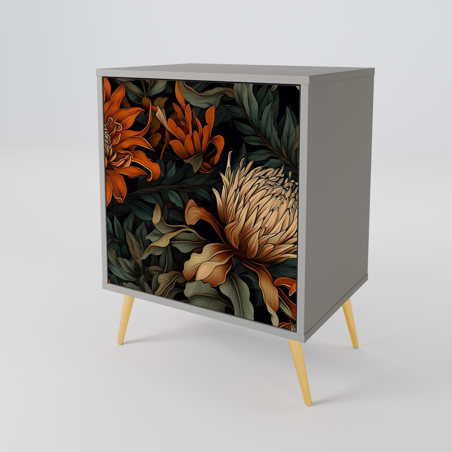 DAWN BLOOM 1-Door Sideboard in Grey Finish