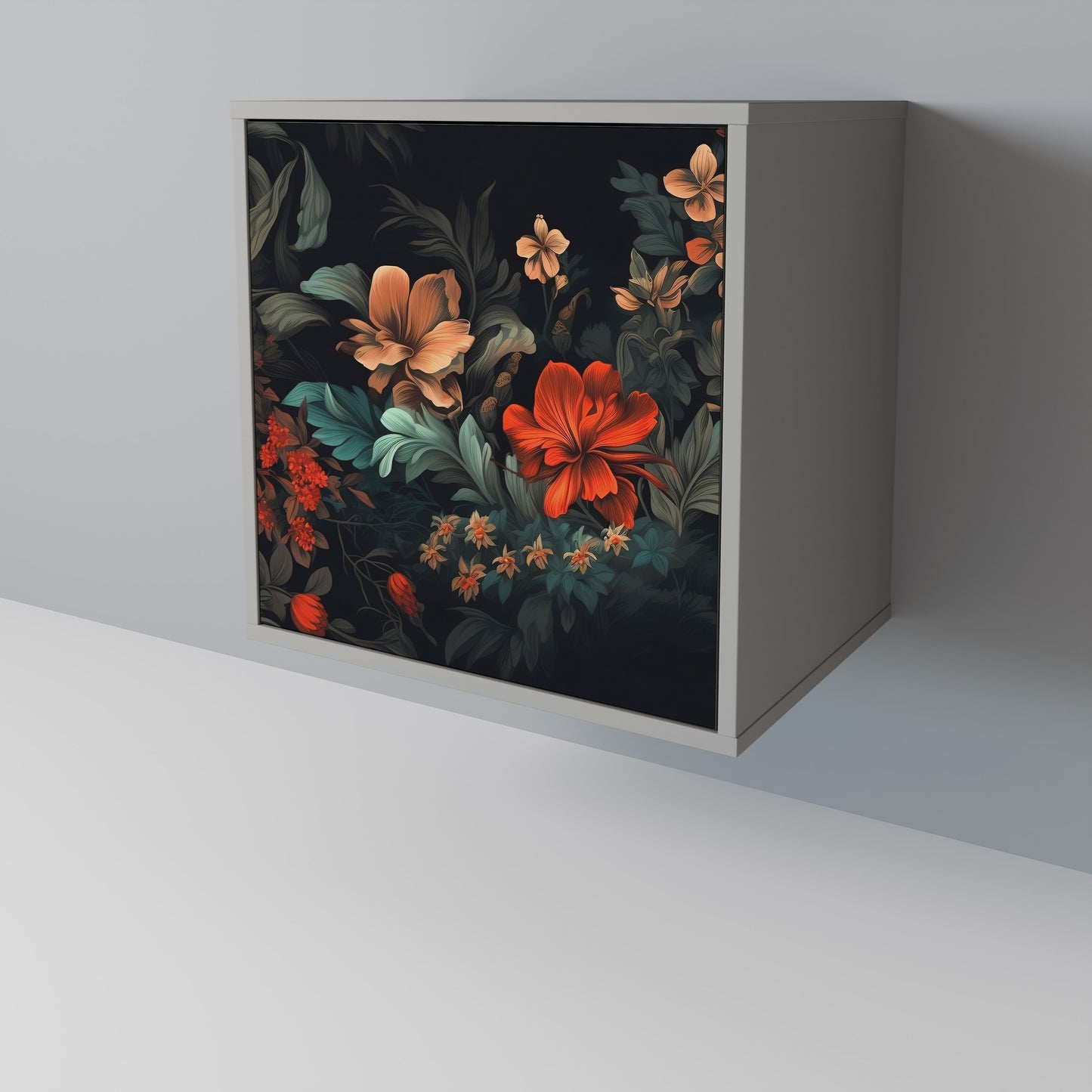 IMAGINARY BLOSSOM 1-Door Sideboard in Grey Finish