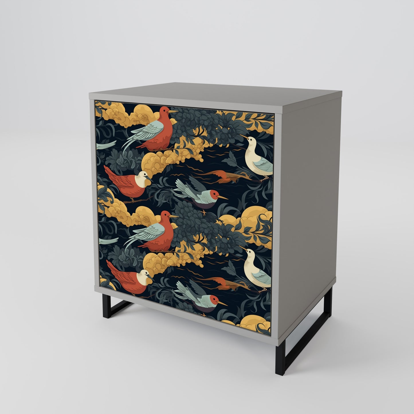 FOWLY DAZE 1-Door Sideboard in Grey Finish
