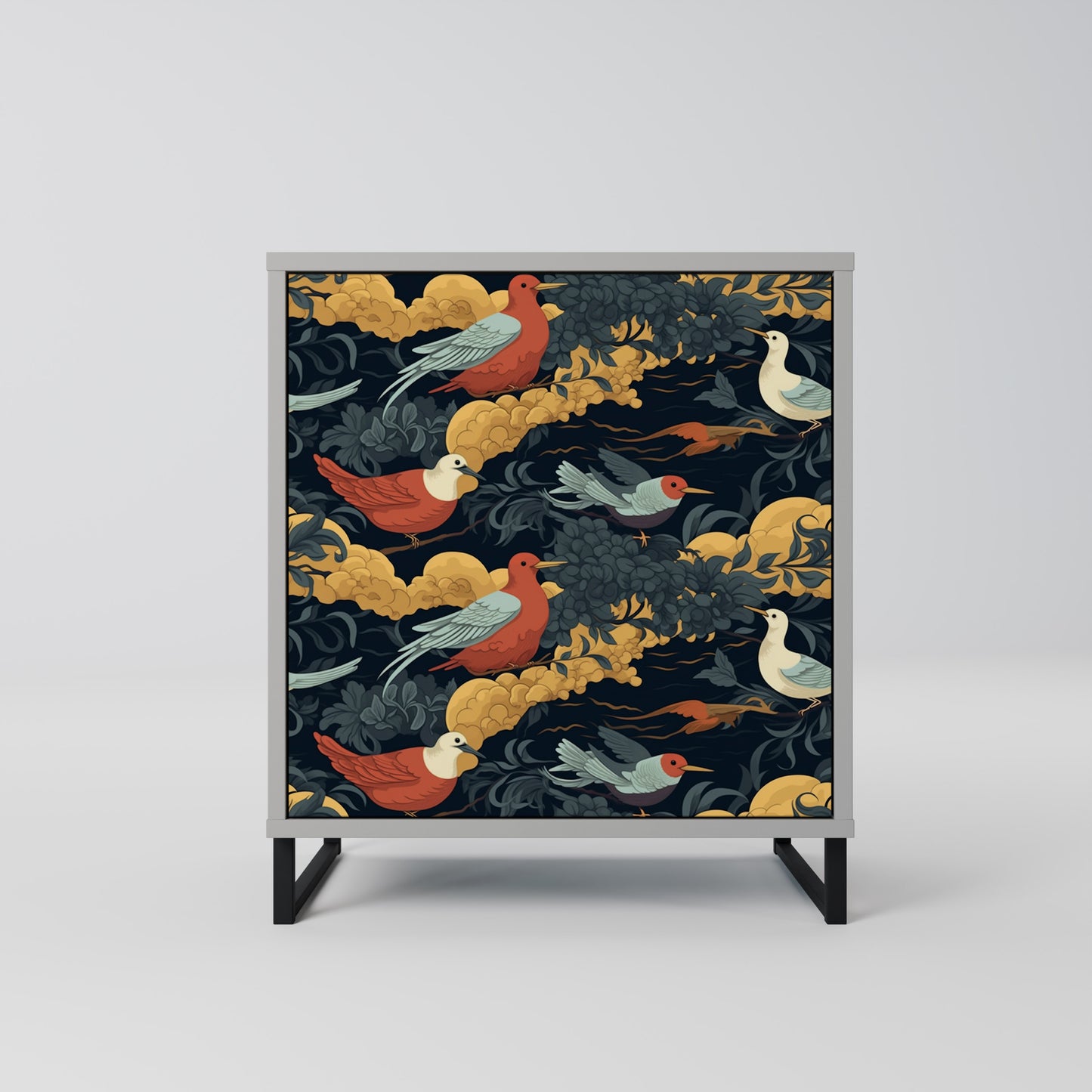 FOWLY DAZE 1-Door Sideboard in Grey Finish