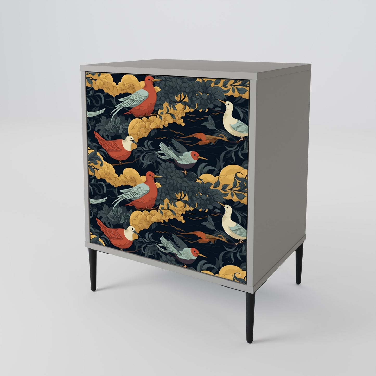 FOWLY DAZE 1-Door Sideboard in Grey Finish
