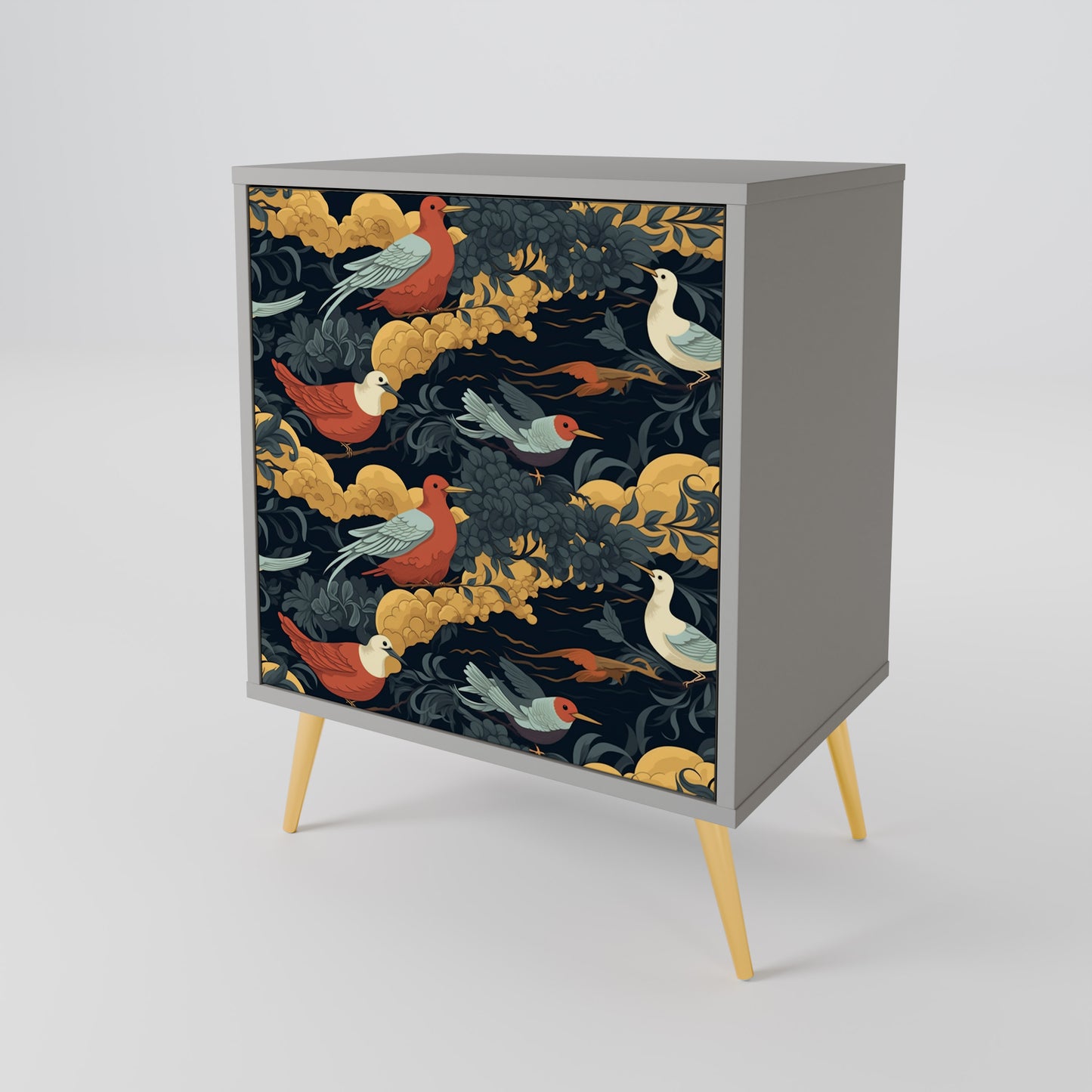 FOWLY DAZE 1-Door Sideboard in Grey Finish
