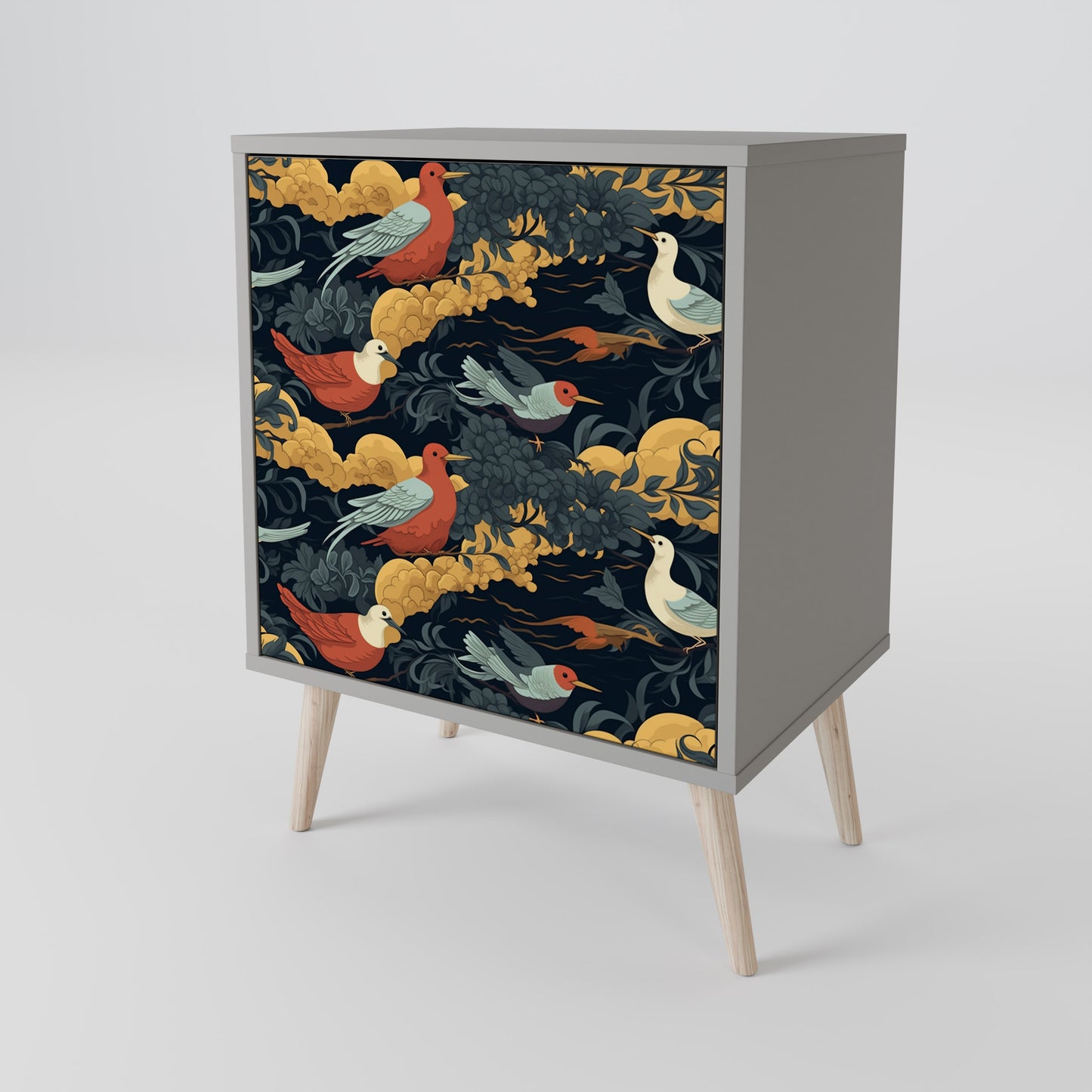 FOWLY DAZE 1-Door Sideboard in Grey Finish
