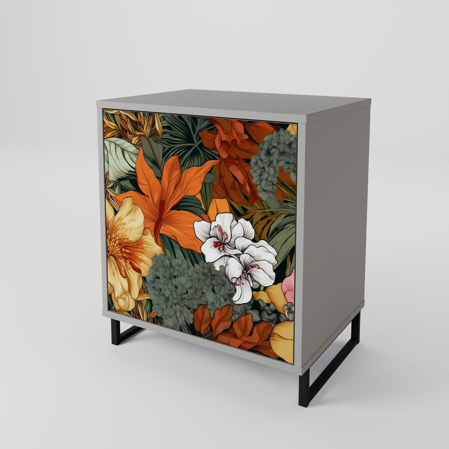 RADIANT FLORA 1-Door Sideboard in Grey Finish