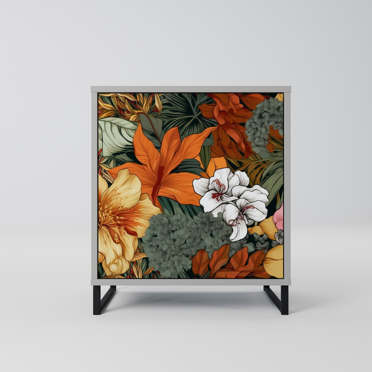 RADIANT FLORA 1-Door Sideboard in Grey Finish