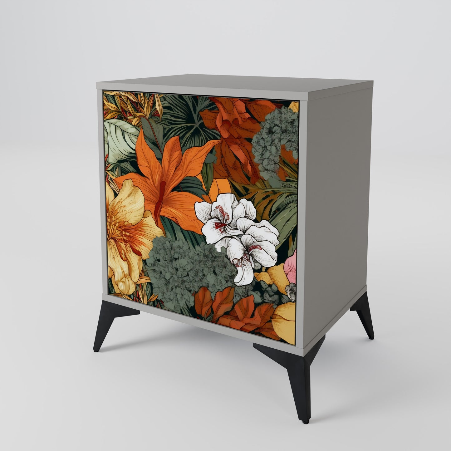 RADIANT FLORA 1-Door Sideboard in Grey Finish