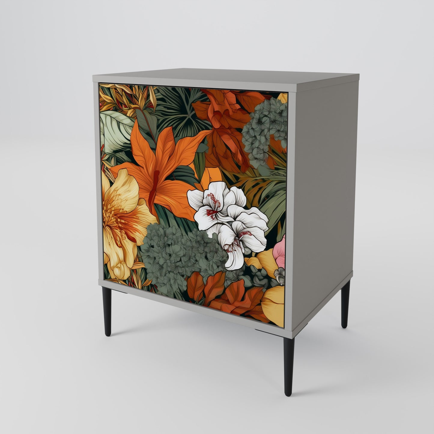 RADIANT FLORA 1-Door Sideboard in Grey Finish