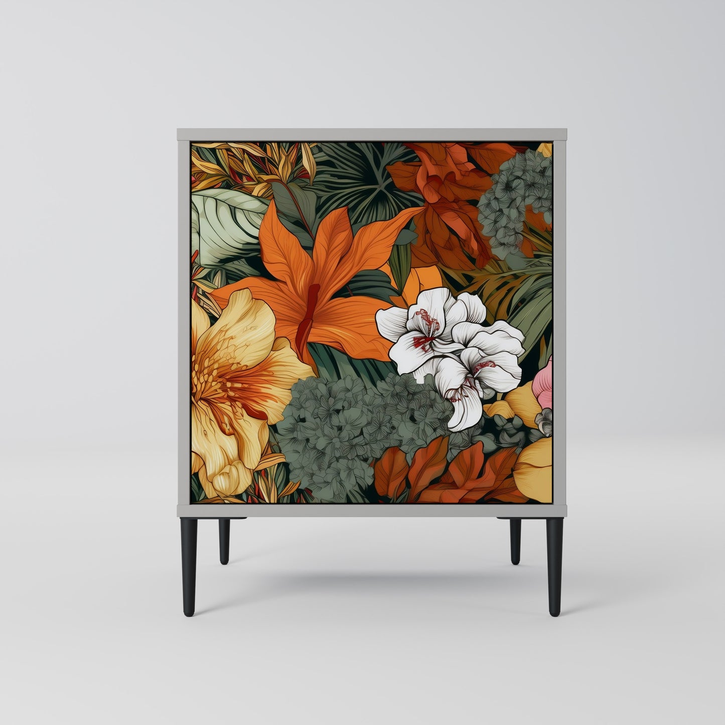 RADIANT FLORA 1-Door Sideboard in Grey Finish