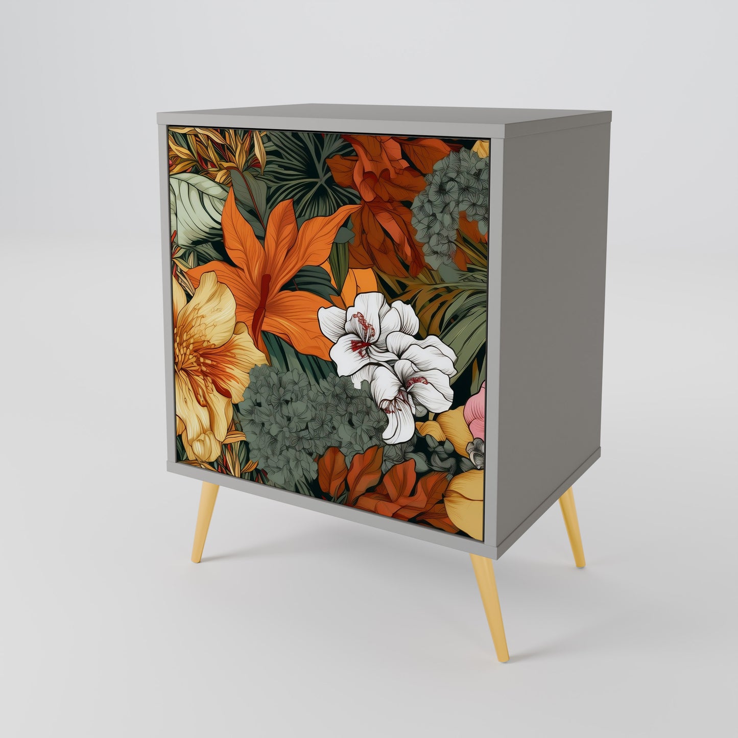 RADIANT FLORA 1-Door Sideboard in Grey Finish
