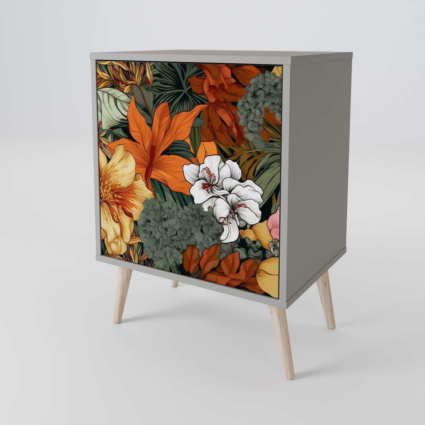 RADIANT FLORA 1-Door Sideboard in Grey Finish