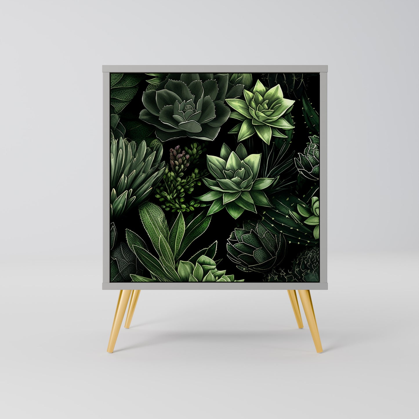 SUCCULENT JUNGLE 1-Door Sideboard in Grey Finish