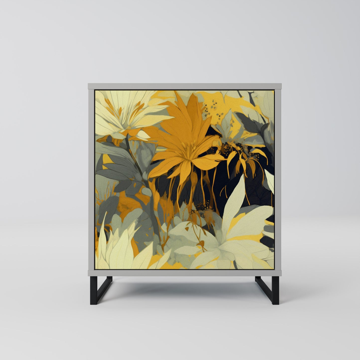 SUNKISSED LILY 1-Door Sideboard in Grey Finish