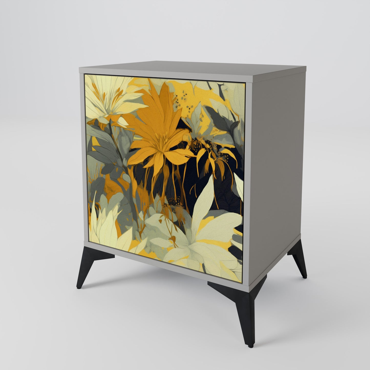 SUNKISSED LILY 1-Door Sideboard in Grey Finish