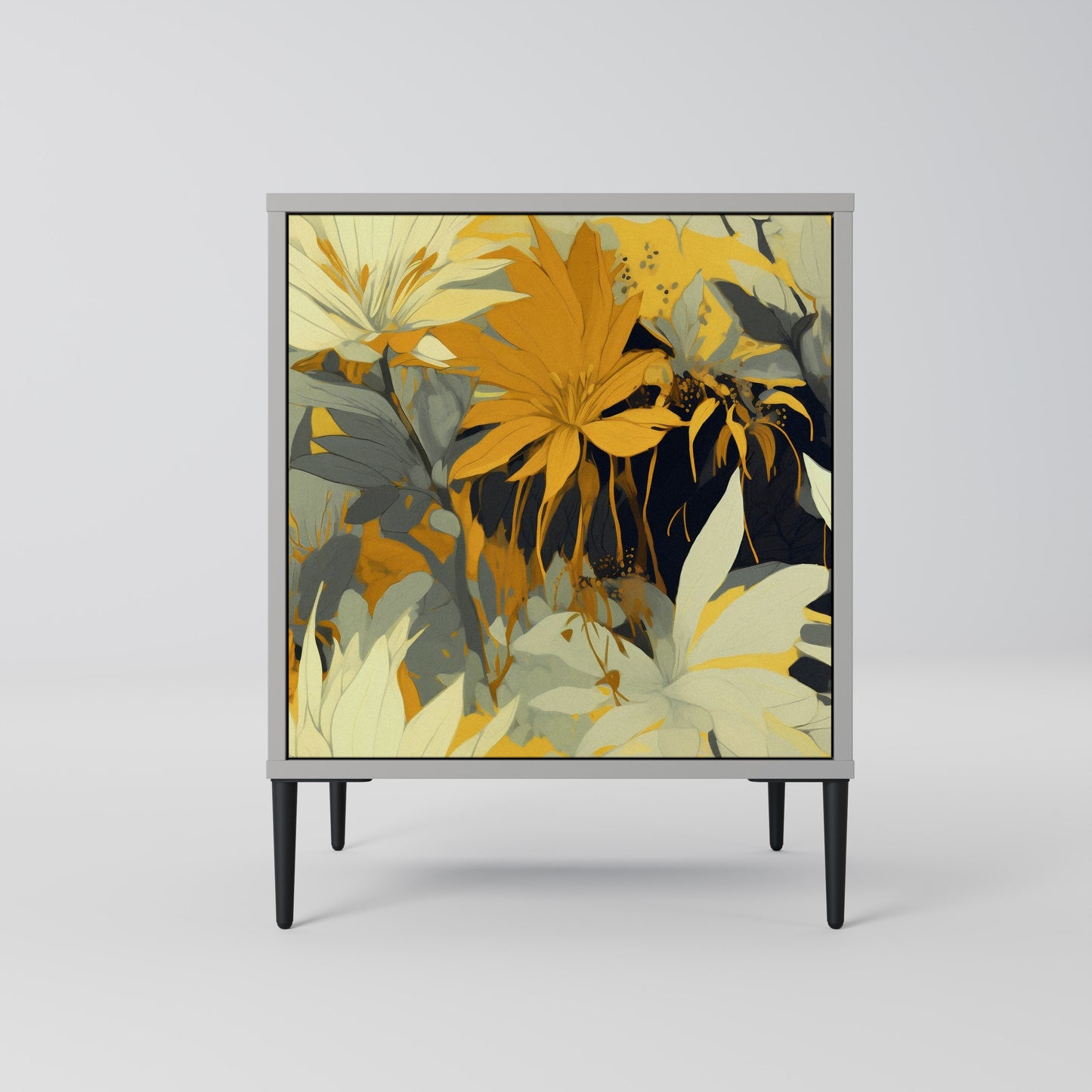 SUNKISSED LILY 1-Door Sideboard in Grey Finish