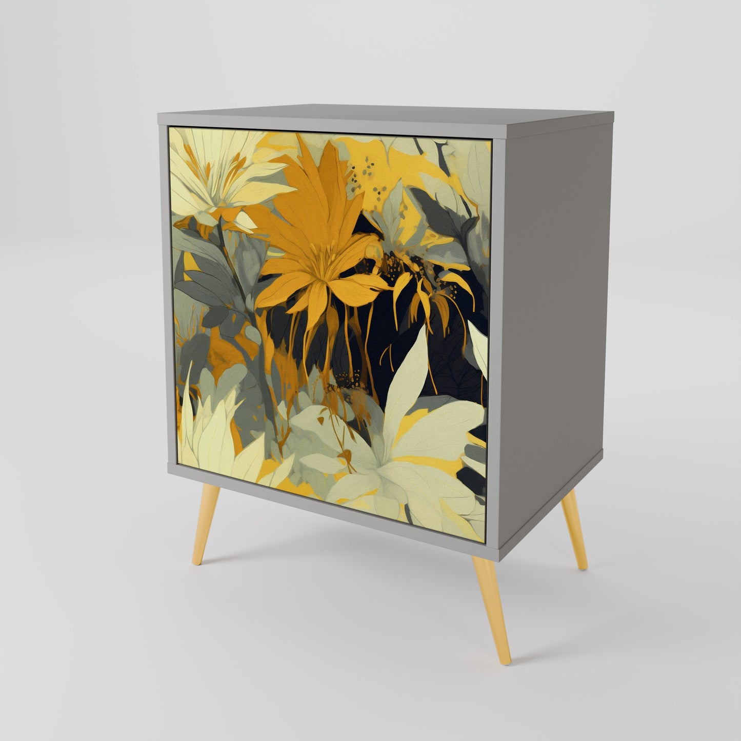 SUNKISSED LILY 1-Door Sideboard in Grey Finish