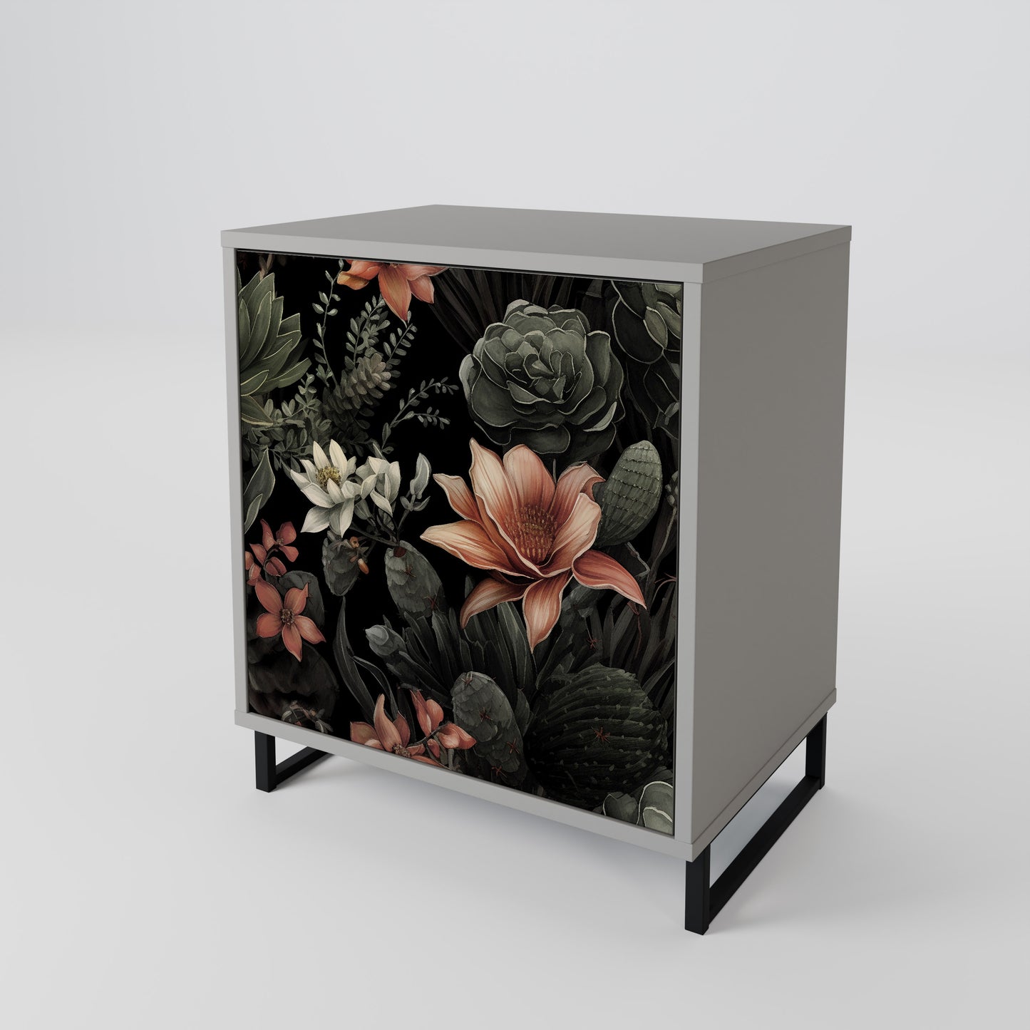 SECRET VERDURE 1-Door Sideboard in Grey Finish
