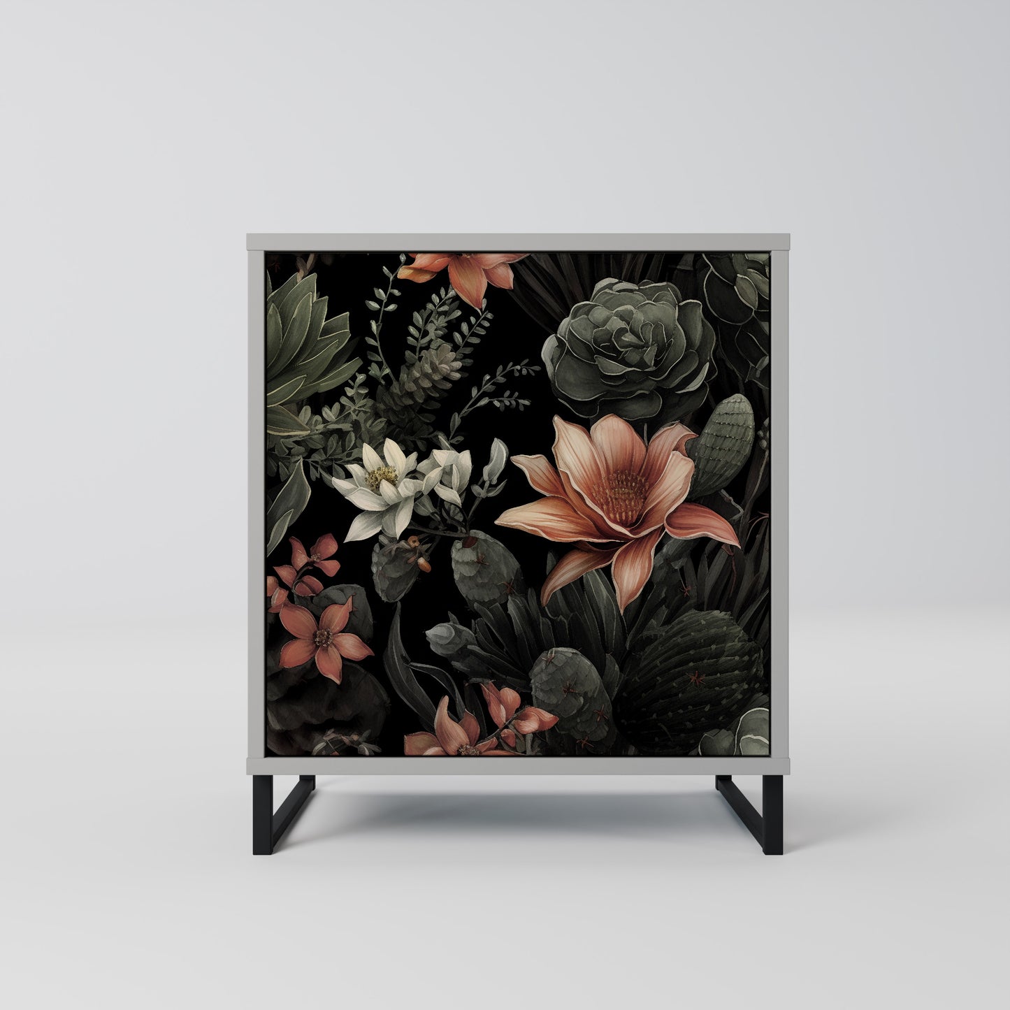 SECRET VERDURE 1-Door Sideboard in Grey Finish