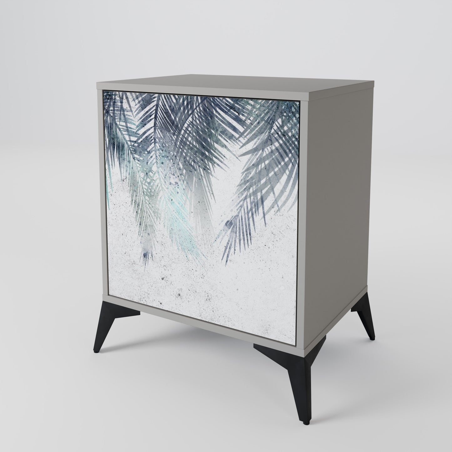 PALM VEIL 1-Door Sideboard in Grey Finish