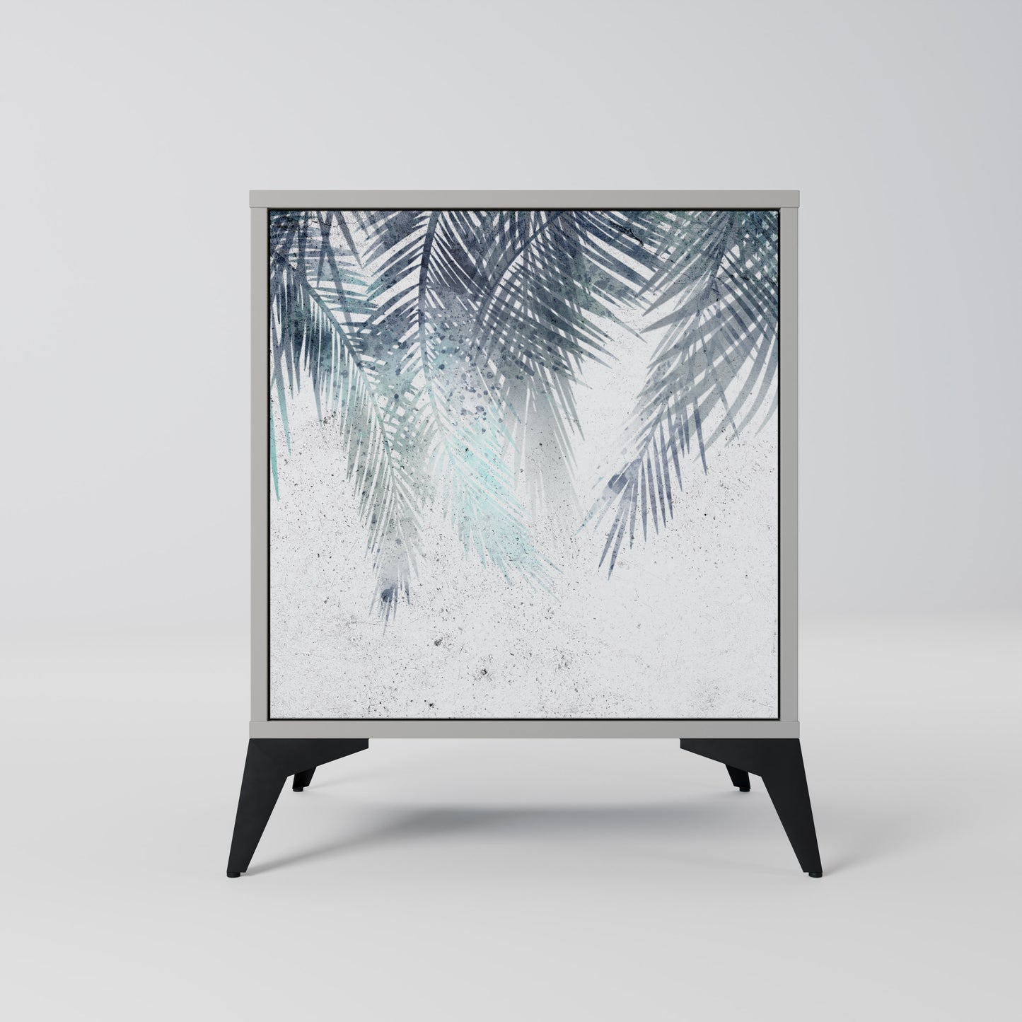PALM VEIL 1-Door Sideboard in Grey Finish