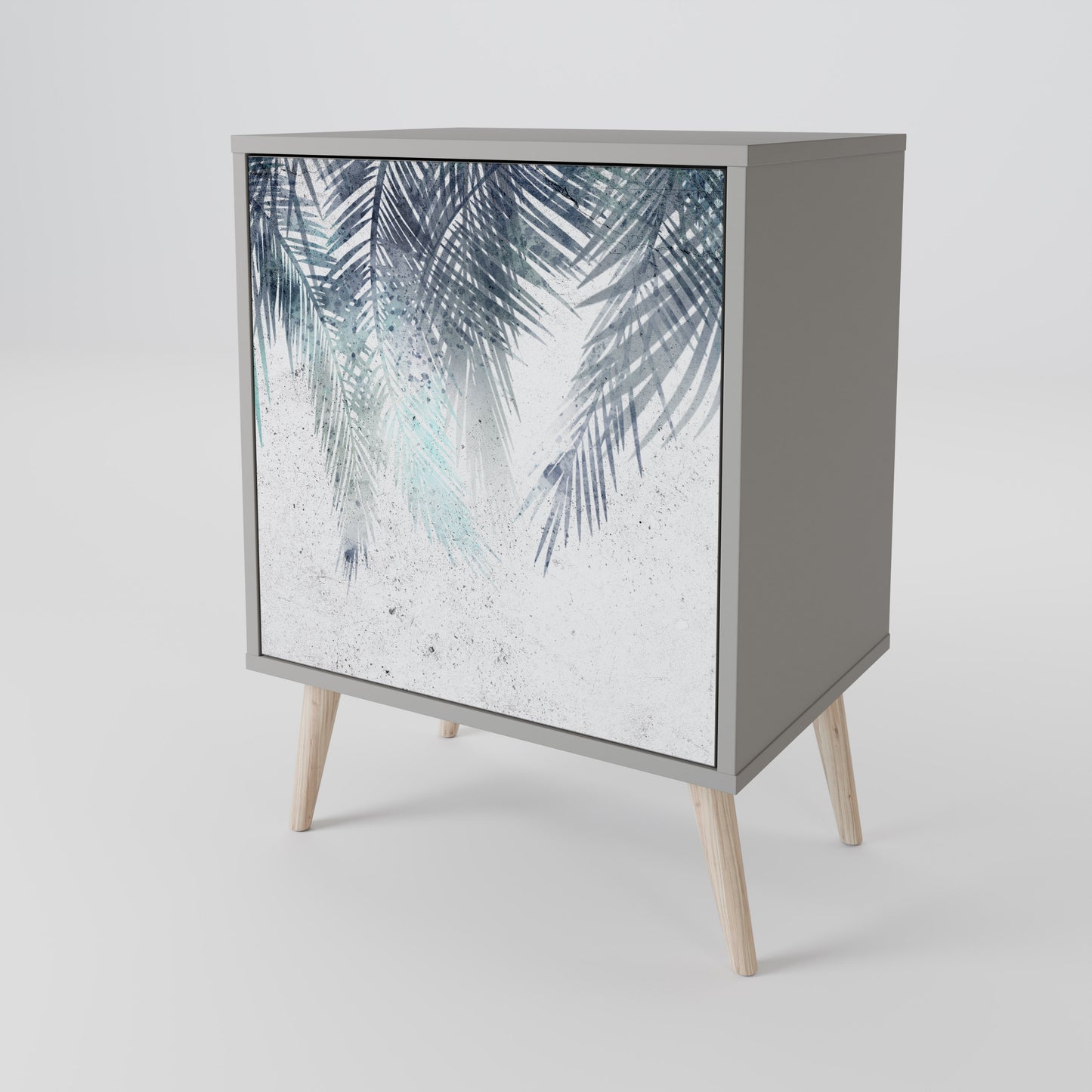 PALM VEIL 1-Door Sideboard in Grey Finish