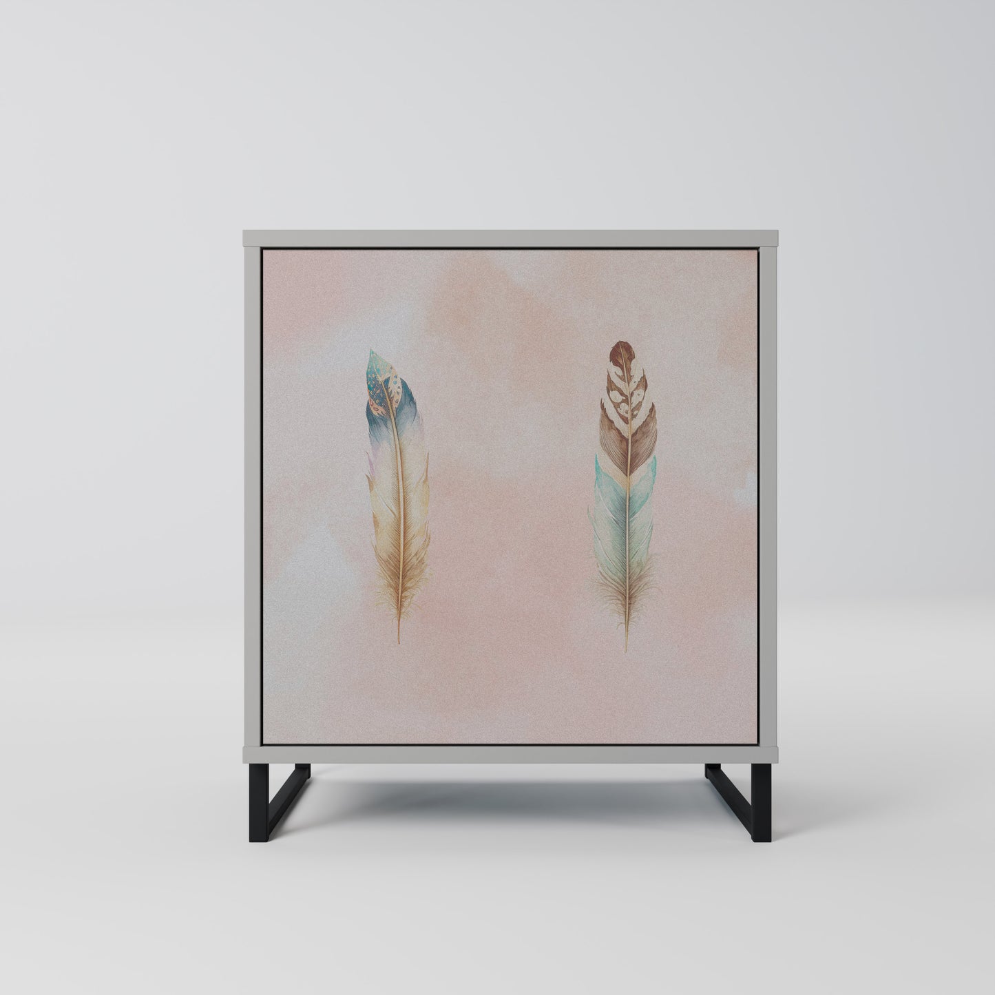 Credenza THE DELIQUESCE a 1 anta con finitura grigia