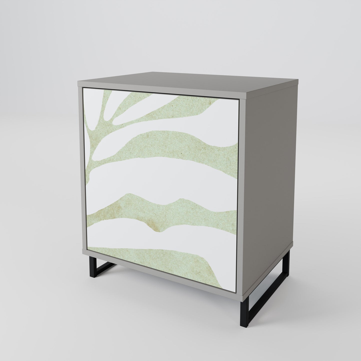 BOTANICAL SPARK 1-Door Sideboard in Grey Finish