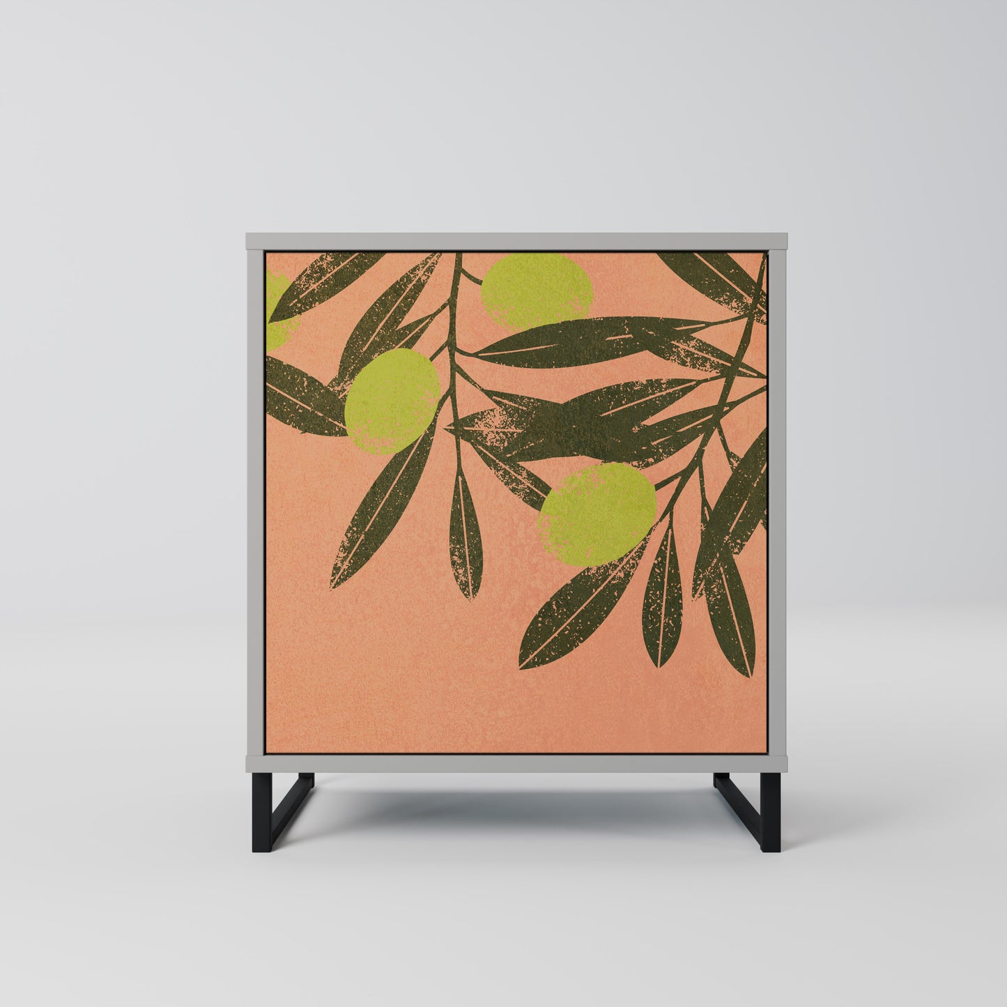 JUICY OLIVES 1-Door Sideboard in Grey Finish