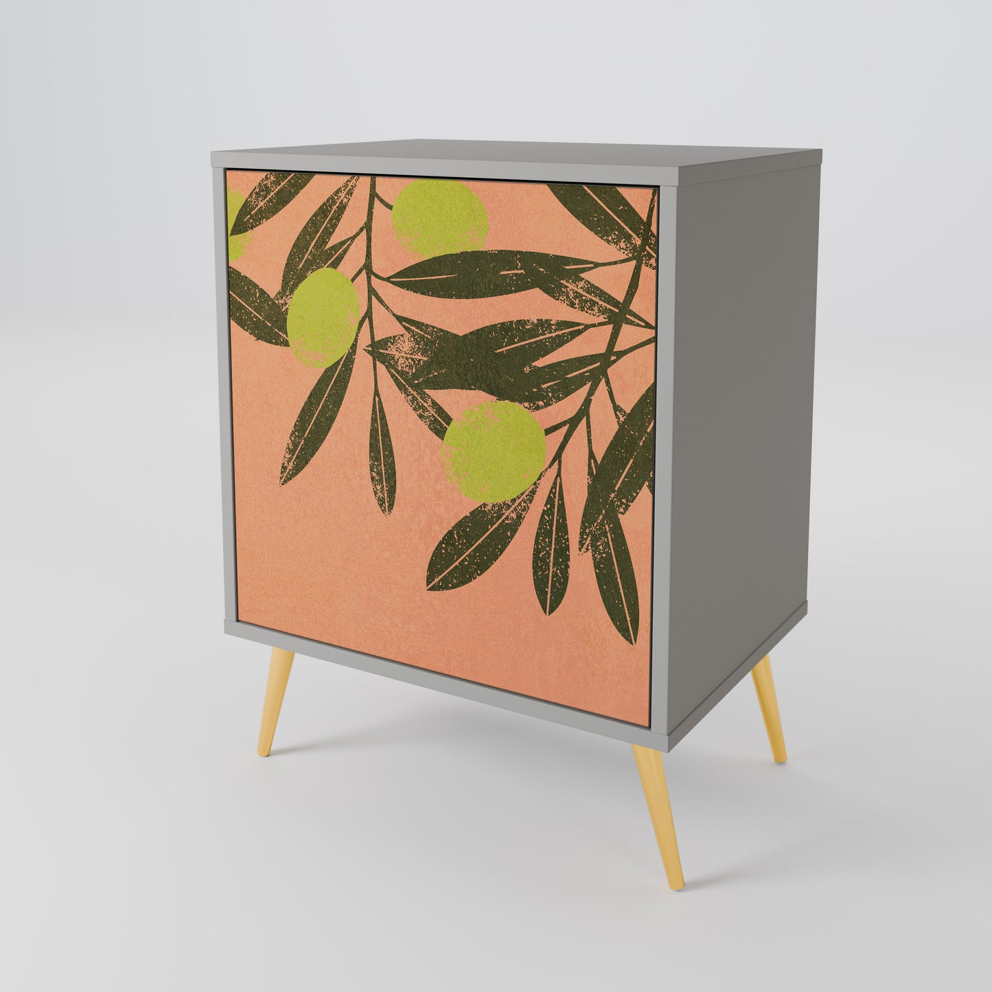JUICY OLIVES 1-Door Sideboard in Grey Finish