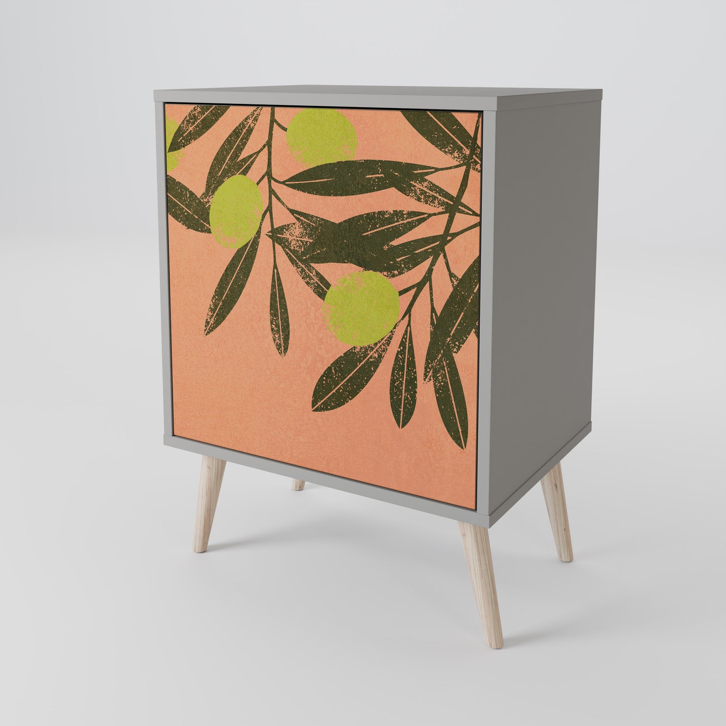JUICY OLIVES 1-Door Sideboard in Grey Finish