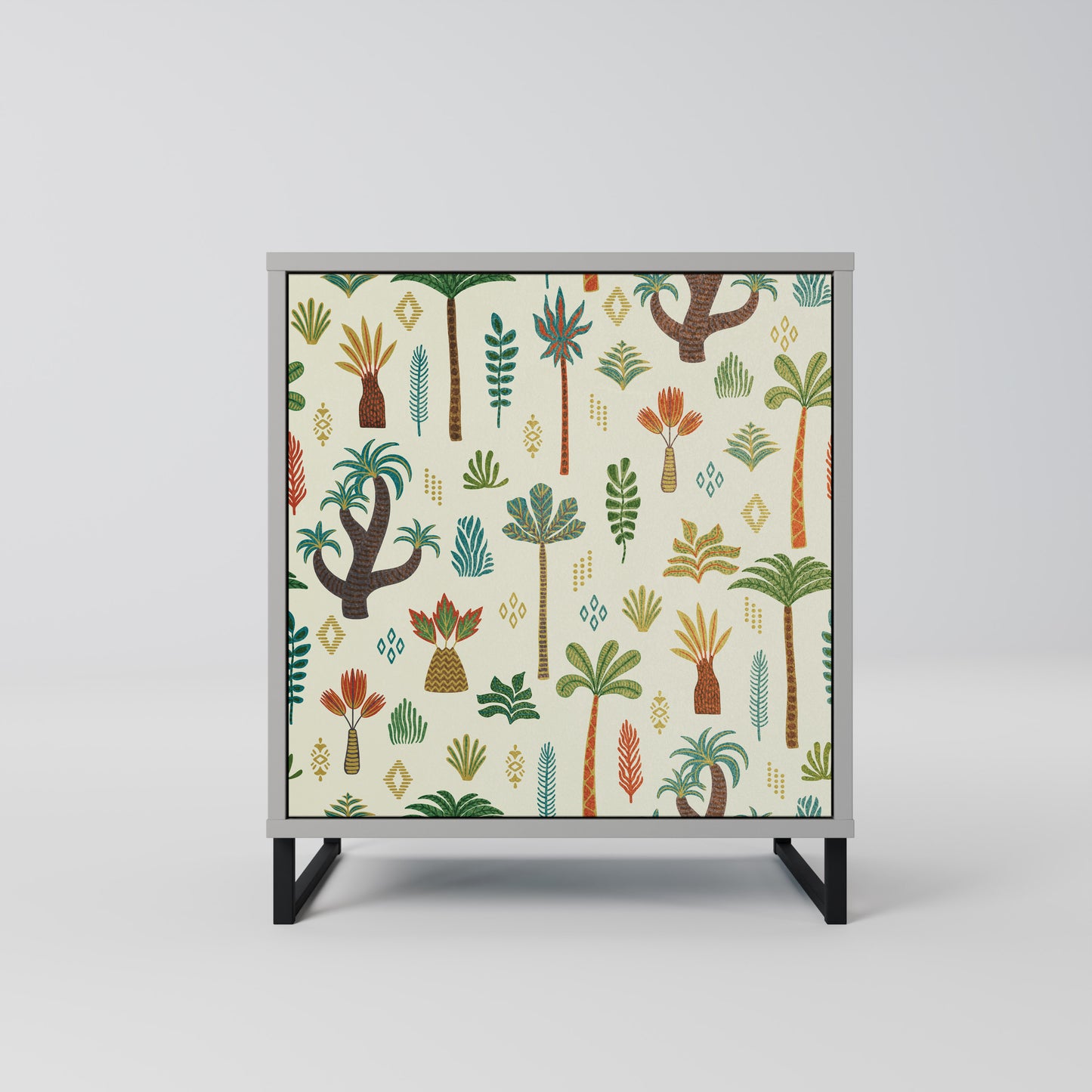 PALM SPRING 1-Door Sideboard in Grey Finish