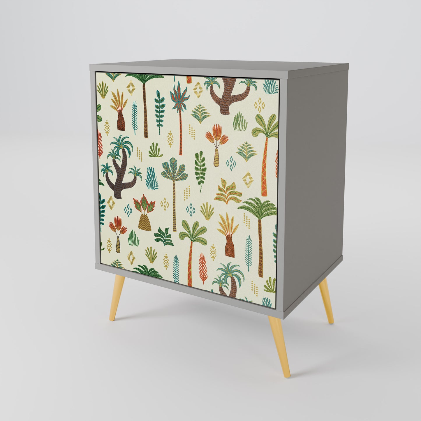 PALM SPRING 1-Door Sideboard in Grey Finish