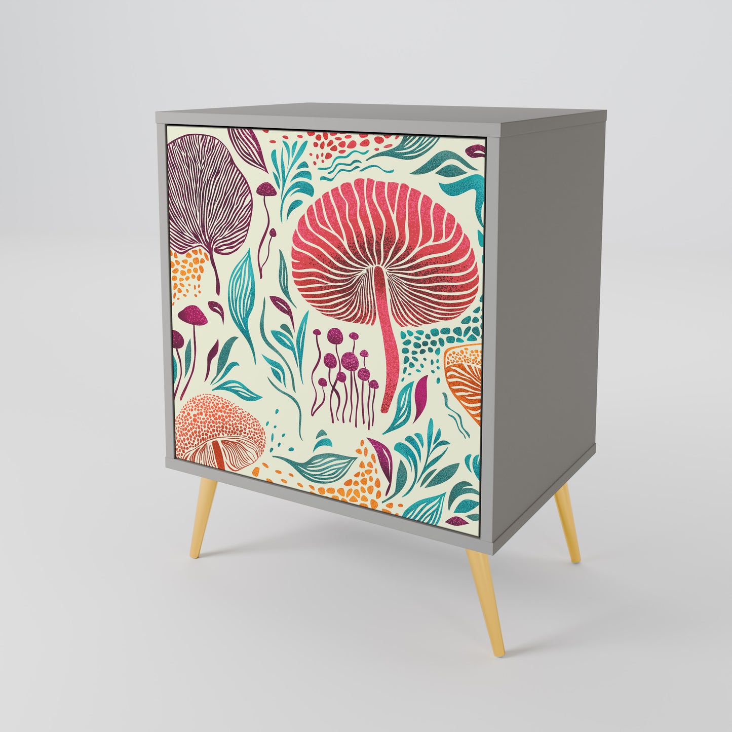 FUNGUS FANTASY 1-Door Sideboard in Grey Finish